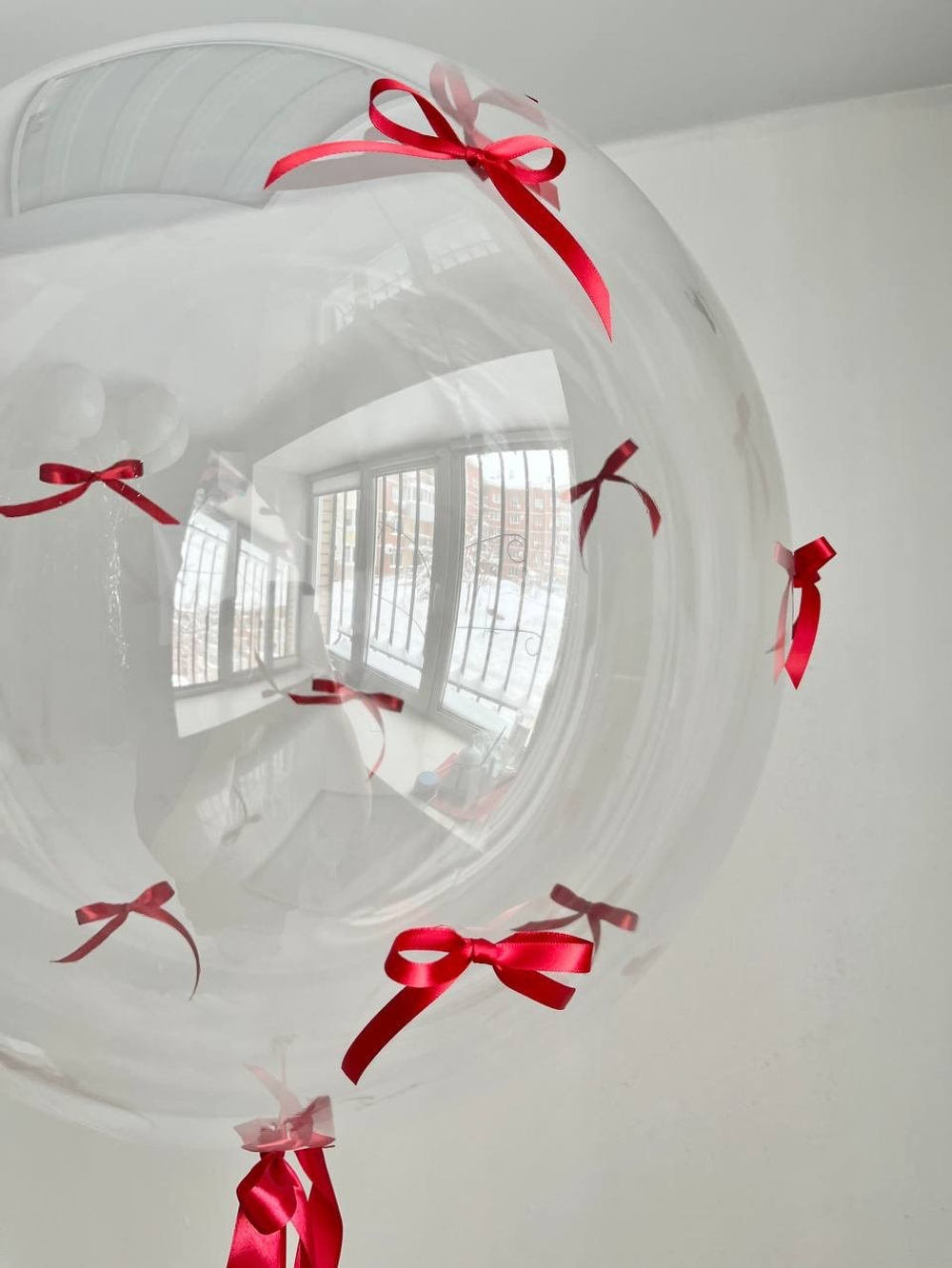 Воздушные шары пудровые с бантиками №2646