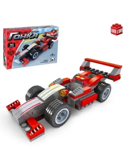 Конструктор гоночная машина 3 в 1 UNICON Гонка, 143 детали,