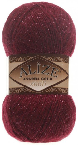 Пряжа Angora Gold Simli, 100 г, 500м, 20%шерcть,75%акрил,5% металлик (цена за 1 шт)