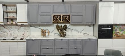 Кухонный гарнитур Классика Эмалит серый