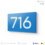 Номер на дверь 716, табличка на дверь для офиса, квартиры, кабинета, аудитории, склада, голубая 120х70 мм, Айдентика Технолоджи