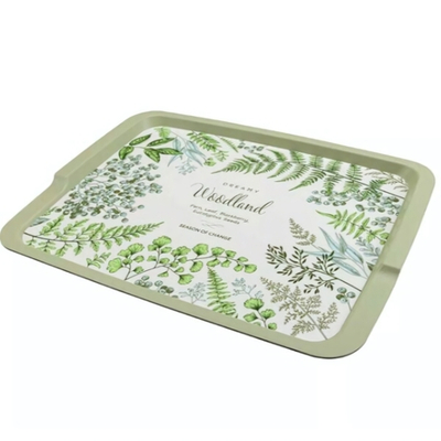 Поднос с декором 425х320х22 мм (зеленый)