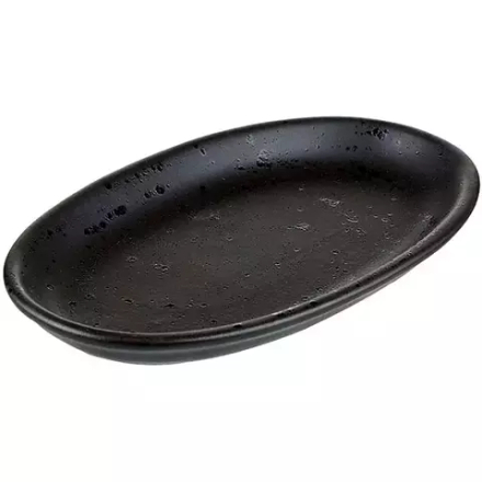 Тарелка «Оникс» овальная керамика ,H=1,L=26,B=15см черный