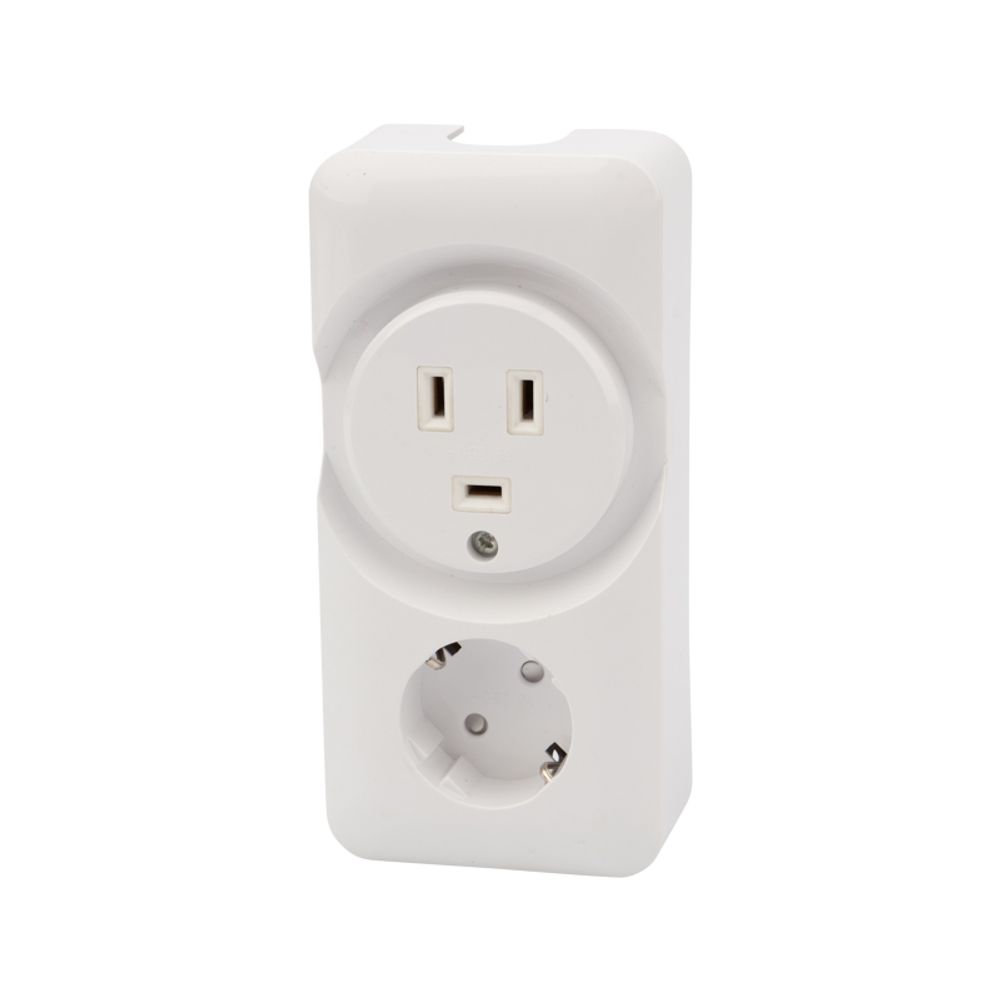 Розетка РШ/Евро двойная для электрической плиты 32А/16A, 250В, 2Р+РЕ (ОУ) белая REXANT