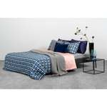 Комплект постельного белья двусторонний из сатина розового и голубого цветов с принтом blossom time из коллекции cuts&pieces