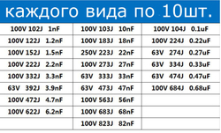 Комплект конденсаторов “102J-684J” - 230шт