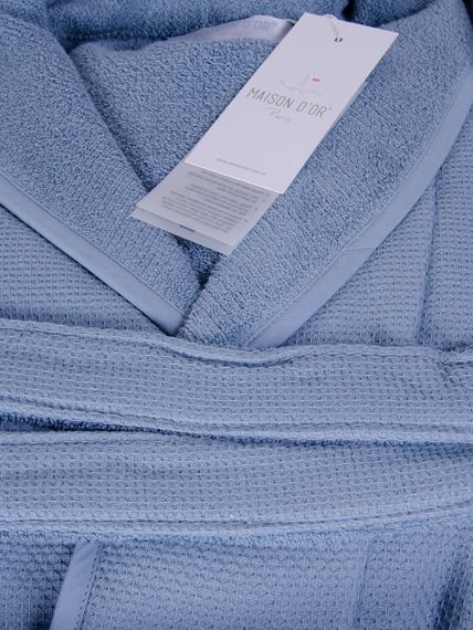 КУАТТРО серо-голубой махровый халат Maison Dor