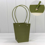 Пакет подарочный 20х17х12см Ваза для цветов (Зеленый)