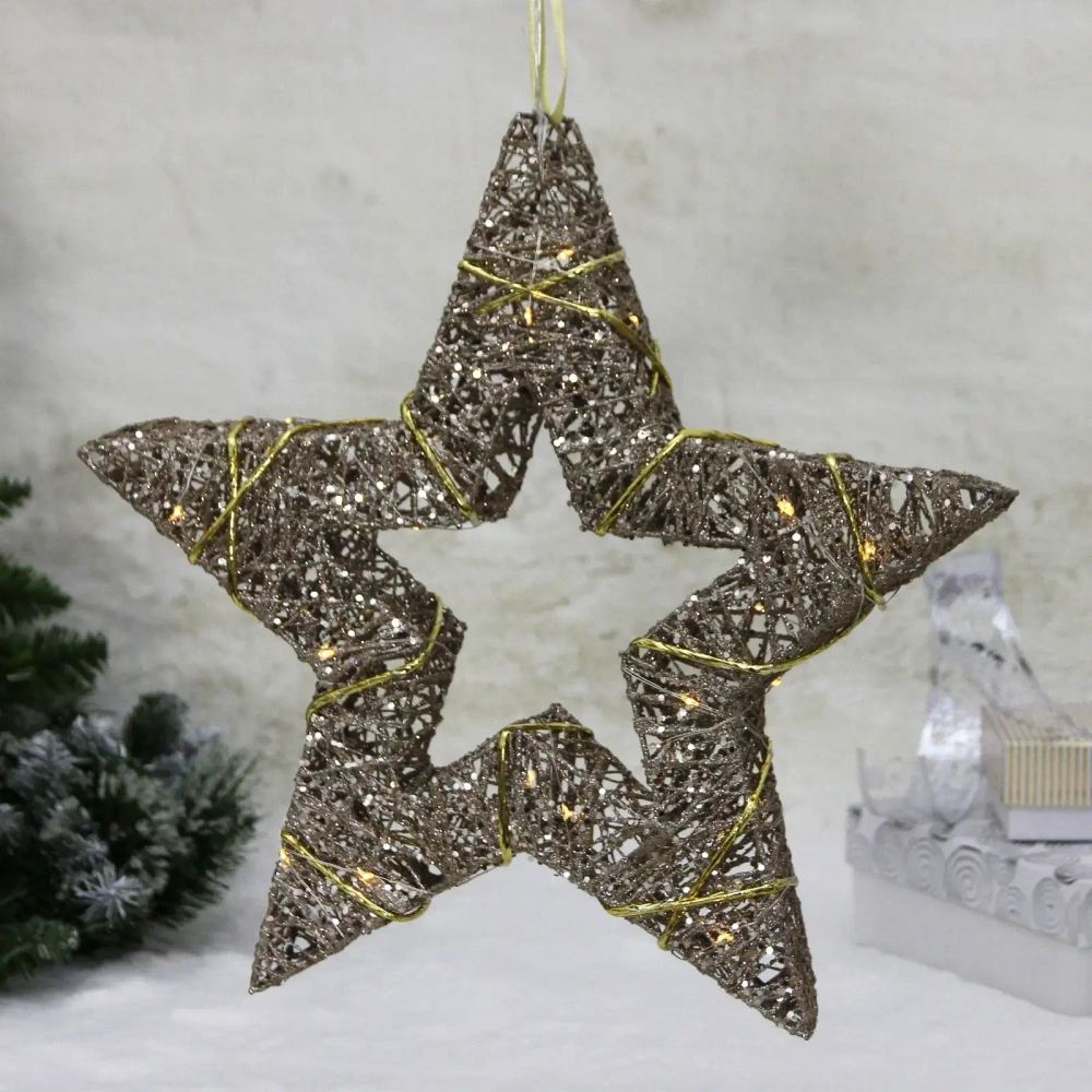 Сувенир с подсветкой «Звёздное небо» 35 см (батарейки 2 AA), Золото (свечение-теплый белый)