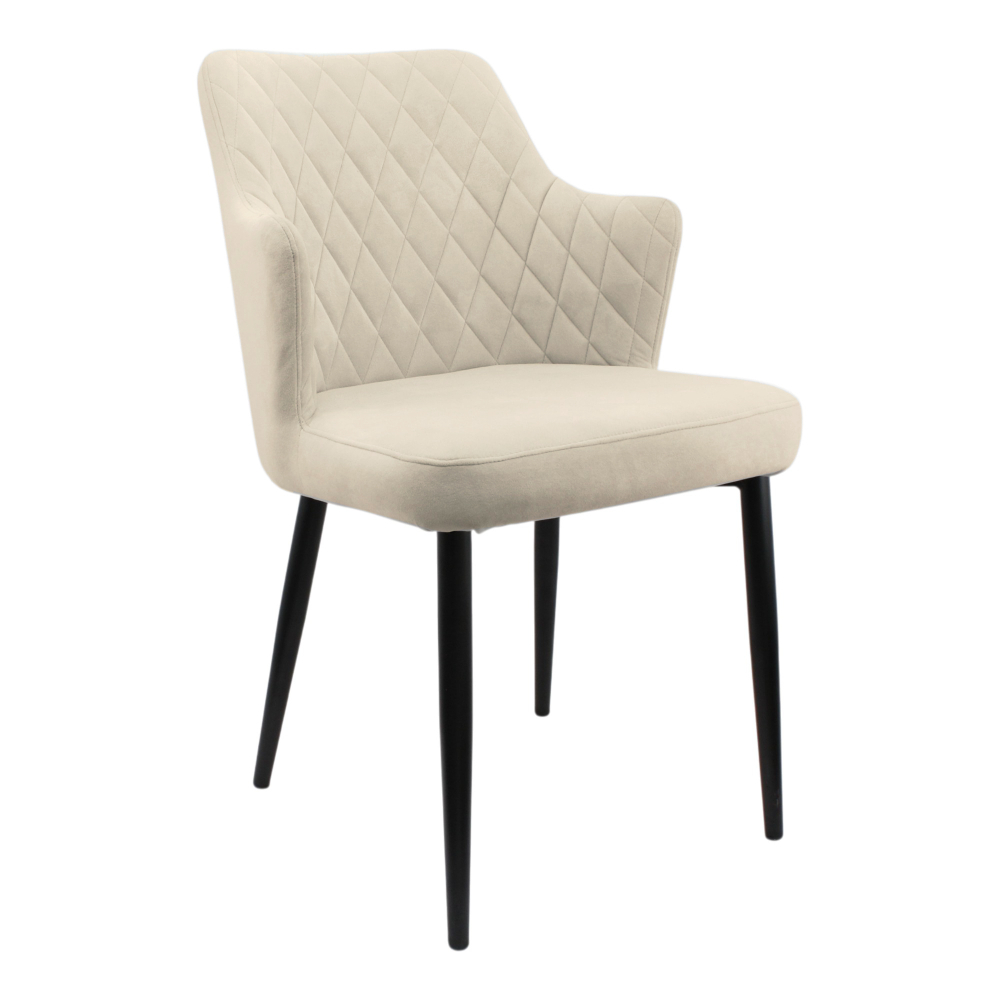 Стул "Хант" (арт. 345), велюр Бренди В03 бежевый, ножки круглые черные.