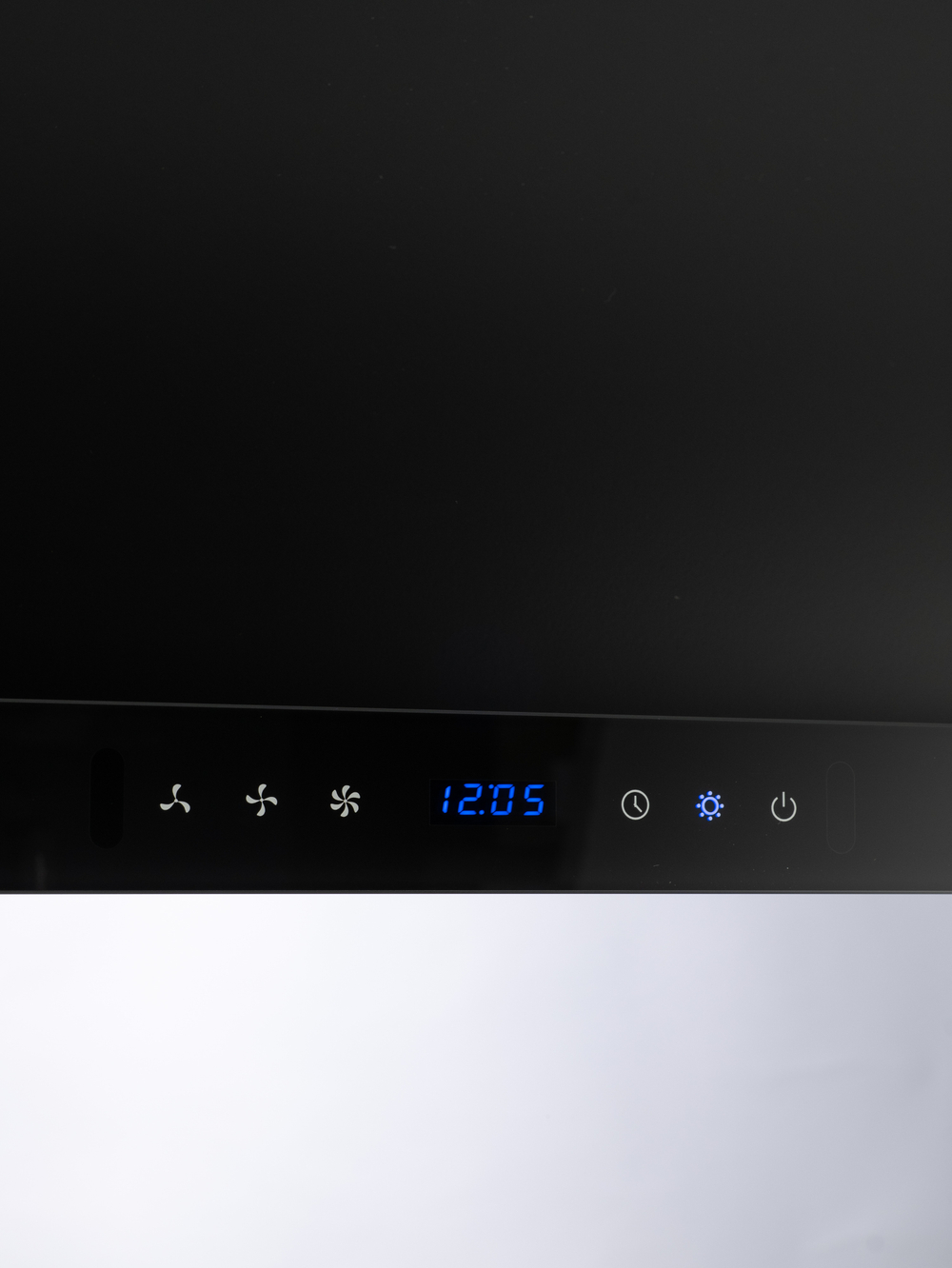 Вытяжка кухонная MACBI Perfa-60G-baf (BLACK) черный, D150мм, 1200м3/ч, полновстраиваемая, мотор 230Ватт, стекло 60см, сенсорное управление + управление жестами