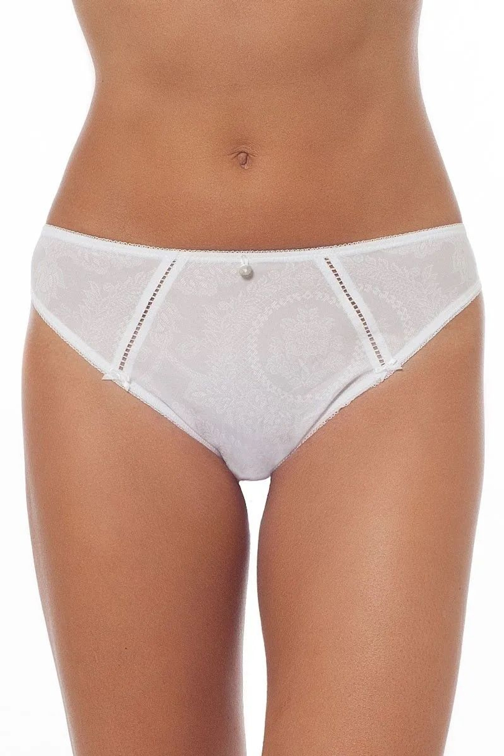 Трусы-стринги Lilly Rose с декоративными вставками из кружева (Размер: 42) (Цвет: серебристый)