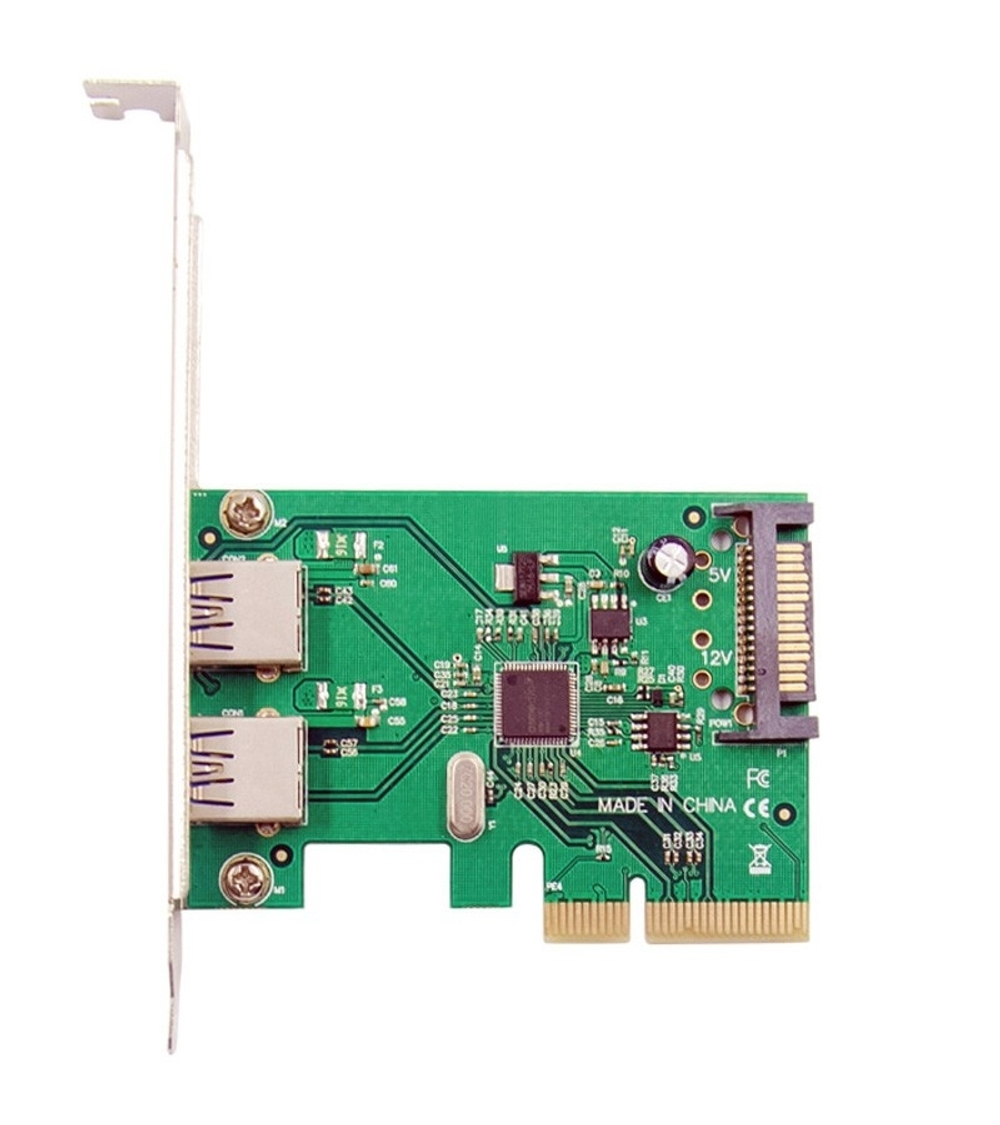 ORIENT AM-31U2PE-2A, Контроллер PCI-Ex4 v3.0, USB 3.2 Gen2 2-port ext Type-A, ASM1142 chipset, разъем доп.питания, в комплекте LP планка крепления (30046)