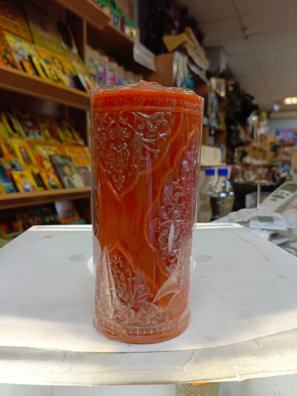 Свеча столб с рисунком, ручная работа