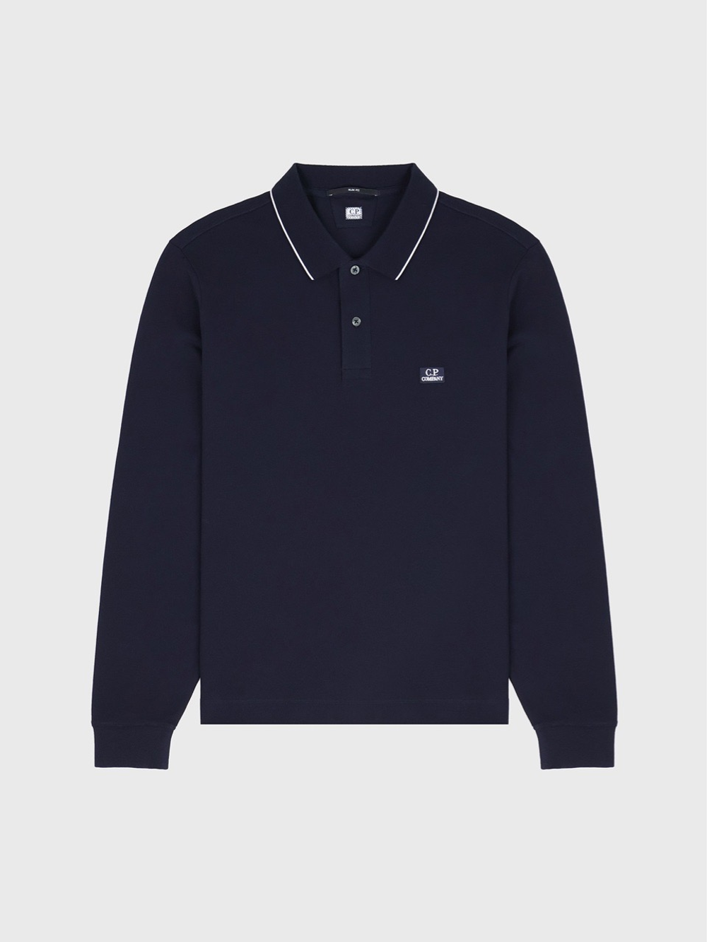 Поло с длинным рукавом C.P. Company Stretch Piquet Line Slim Navy