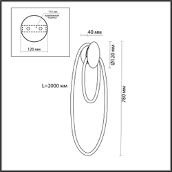 4398/20WL HIGHTECH ODL23 000 черный/металл/канат Настенный св-к IP20 LED 20W 3000K CORDA