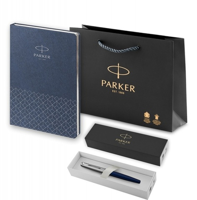 Подарочный набор: Ручка перьевая Parker Jotter Royal Blue CT, Mblue и Ежедневник недатированный, синий