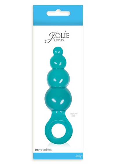 Средняя бирюзовая анальная пробка Jolie - Ripples