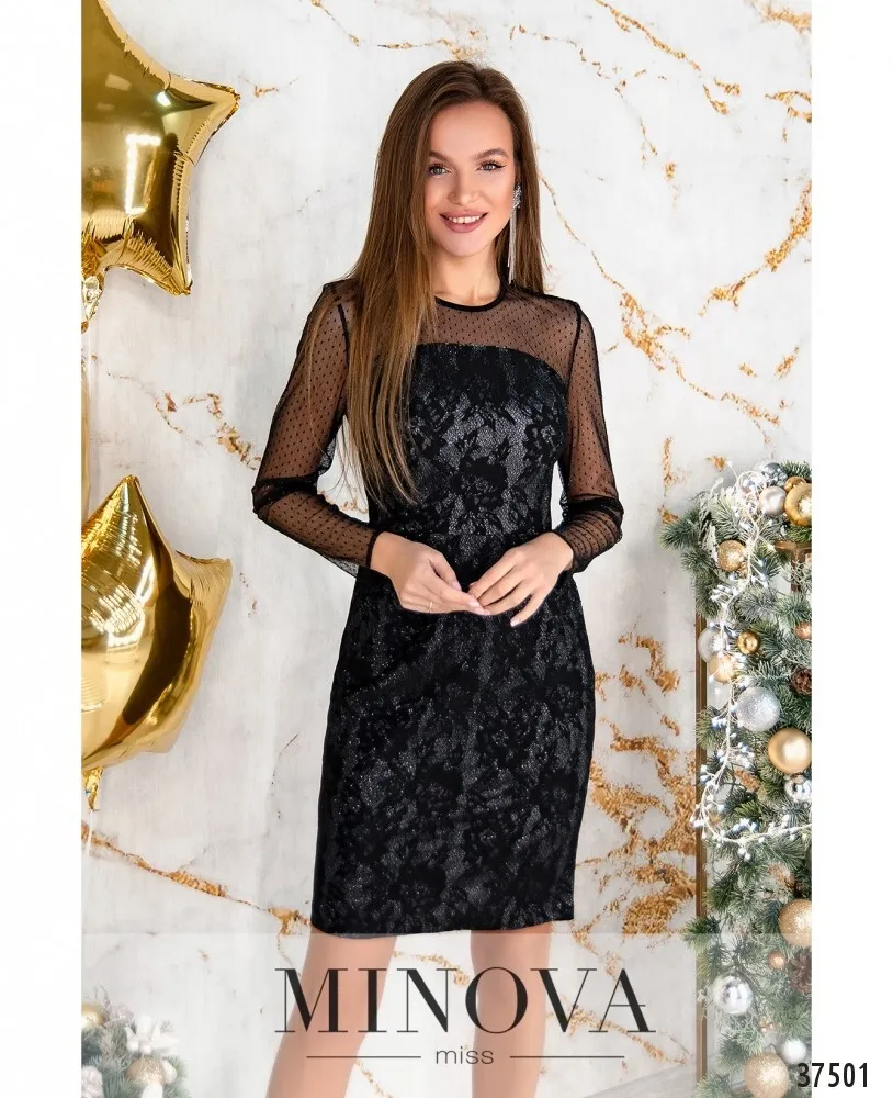 Платье 1156-черный Minova