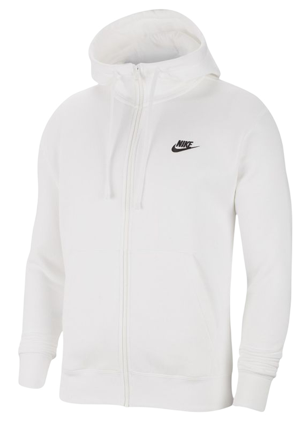 Мужская кофта теннисная Nike Swoosh M Club Hoodie FZ BB - white/white/black