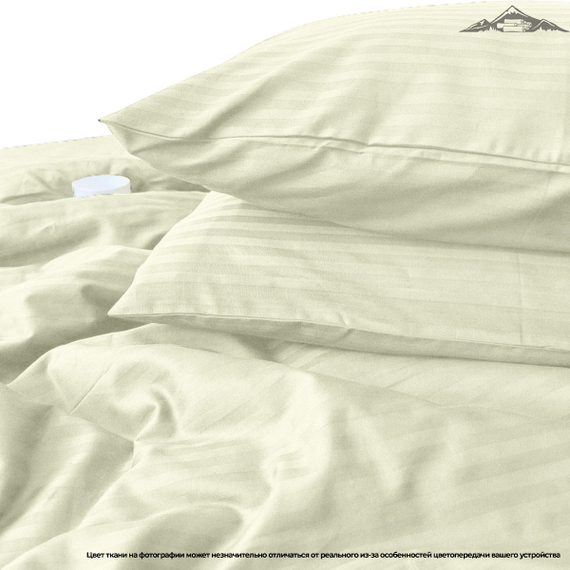 Сатин-страйп &quot;Анис&quot; AirJet+mers | полоса 1х1 | ш.240 см | 150 г/м² | хлопок-100%