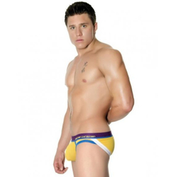 Мужские трусы джоки желтые Andrew Christian Almost Naked Jock Level Street  AC82