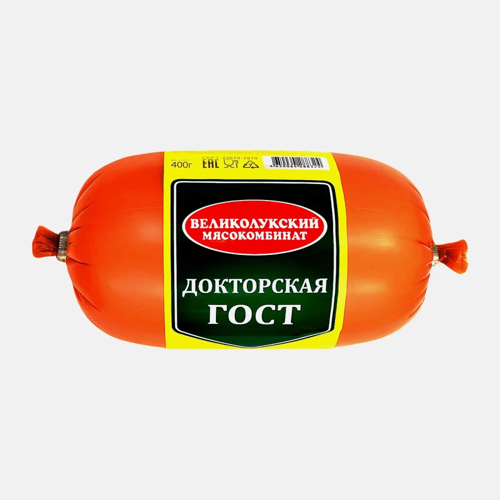 Колбаса Великолукский МК Докторская вареная 400г