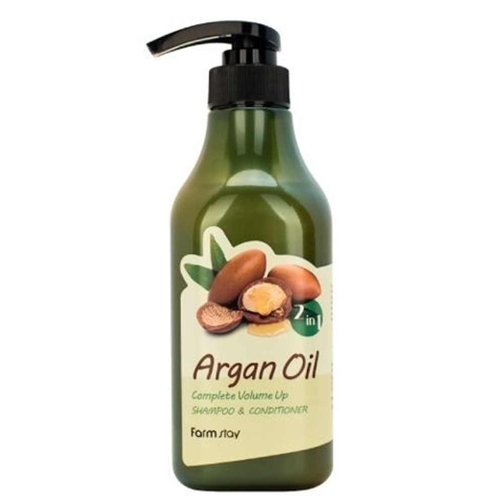 Шампунь-кондиционер с aргановым маслом FarmStay Argan Oil Complete Volume Up Shampoo & Conditioner