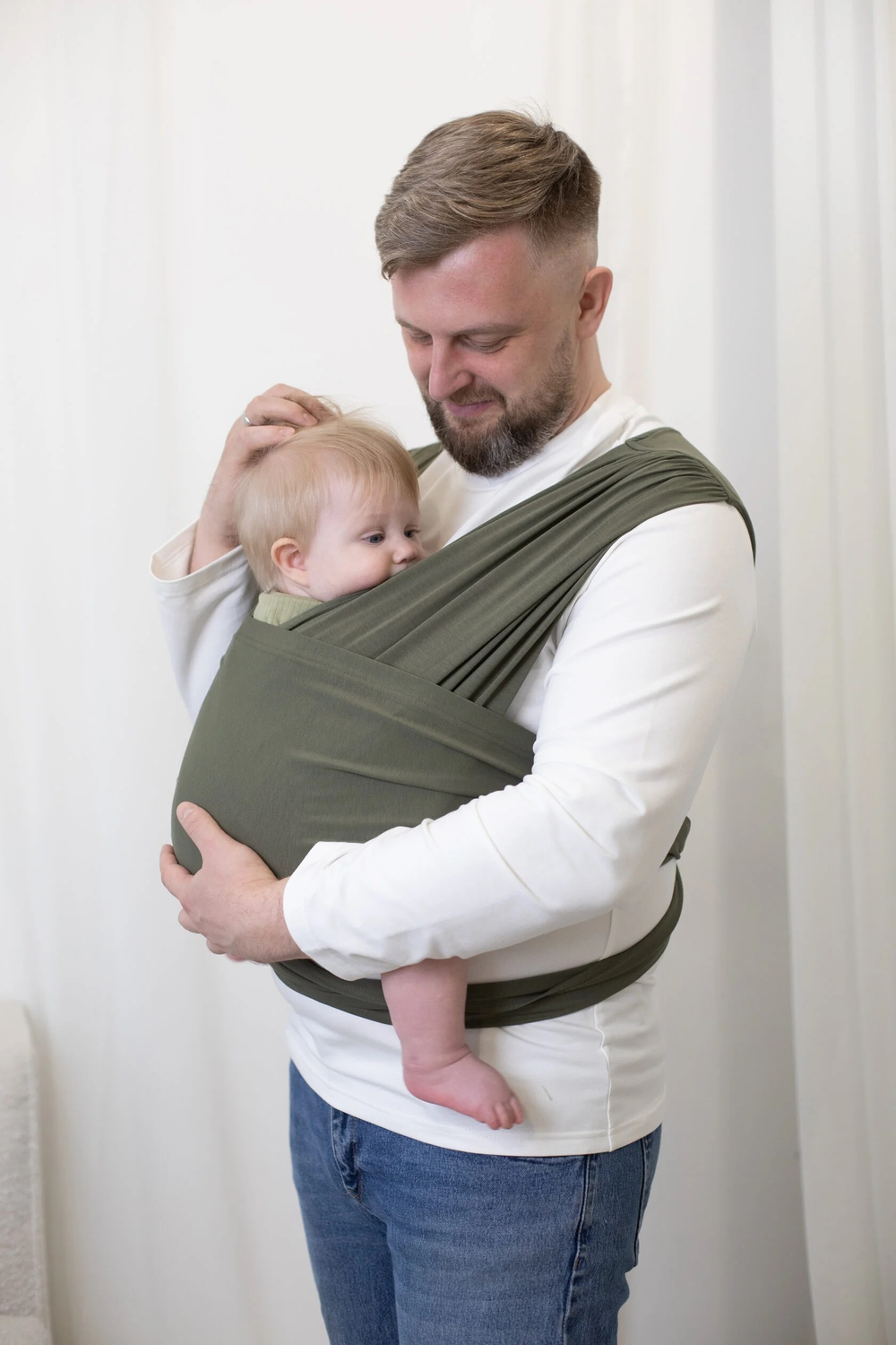 Трикотажный слинг QUICK HUGS (без намотки) цвет Хаки