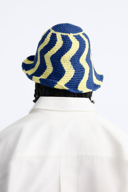 ZARA ШЛЯПА ИЗ КРУЖЕВА КРОШЕ С ВОЛНИСТОЙ КРОМКОЙ, РАЗНОЦВЕТНЫЙ