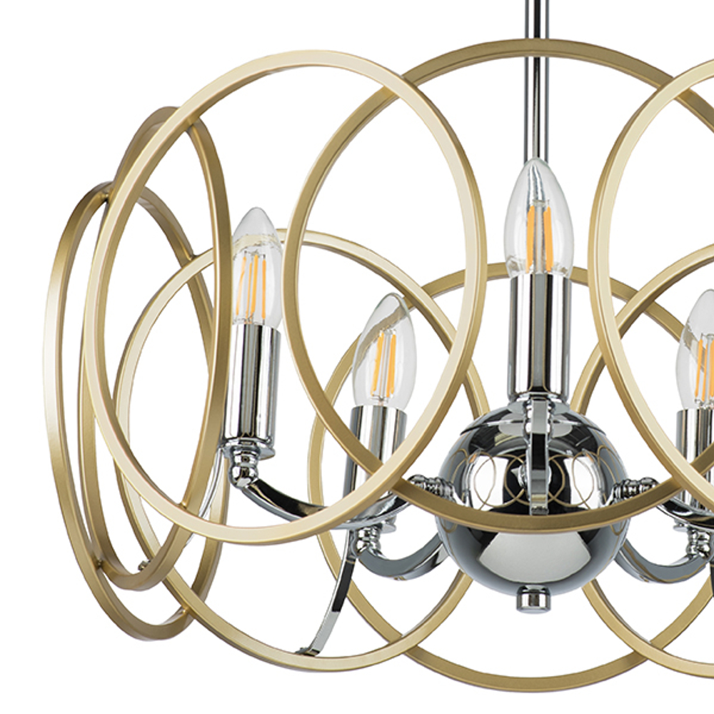 713053 Люстра REGOLO 5х40W E14 ХРОМ/ЗОЛОТО