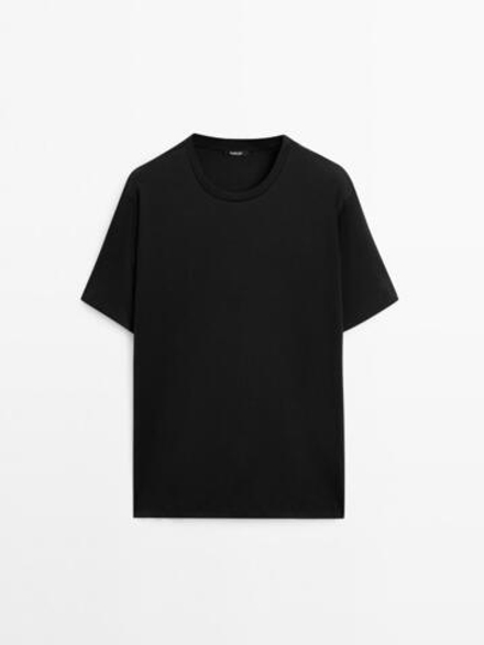 Massimo Dutti Футболка из 100% хлопка, черный
