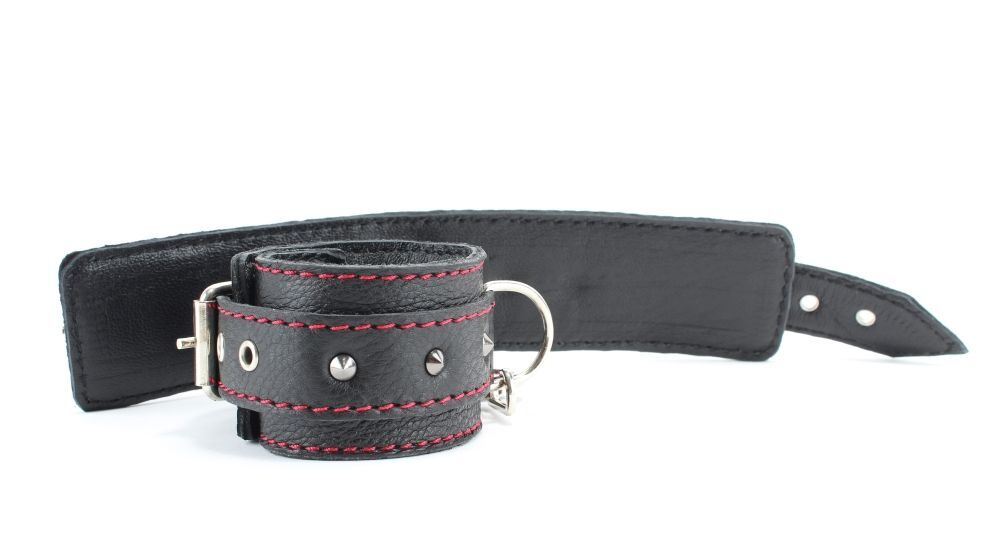 Черный бондажный набор с маленькими шипами (Цвет: черный)