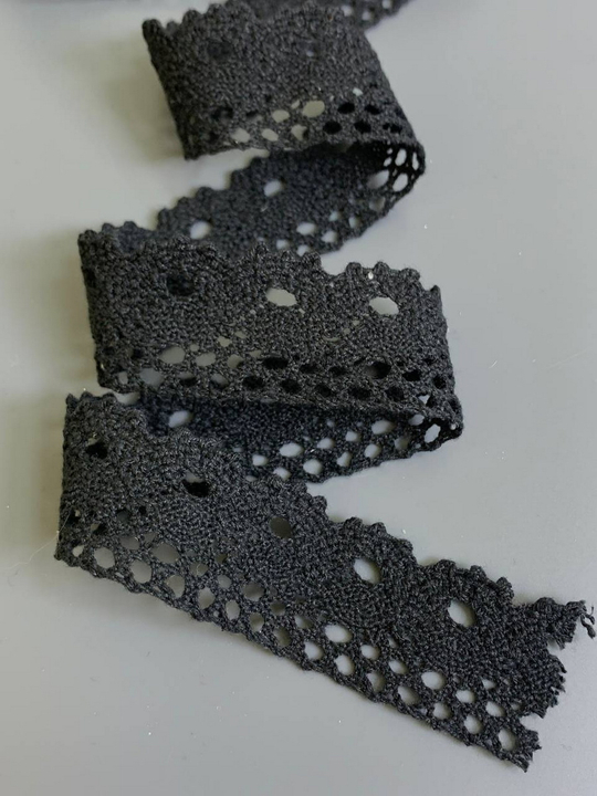 Тесьма хб, черная, 3,0см, AF