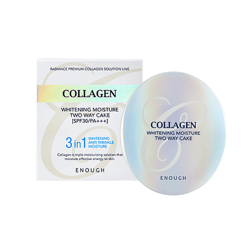 Пудра для светлой кожи со сменным блоком Enough Collagen Whitening Moisture Two Way Cake SPF30 PA+++ №13