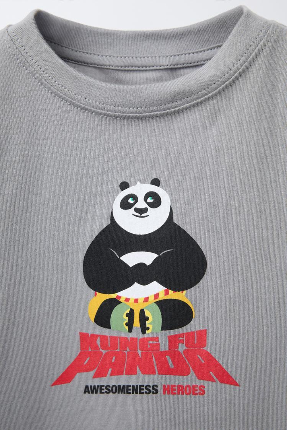 ZARA ФУТБОЛКА С ПРИНТОМ «КЕНГУРУ ПАНДА» ©, МЯГКИЙ СЕРЫЙ