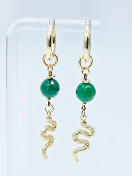 91004383 Серьги Роман с камнем