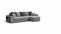 Угловой диван Дубай Велюр Монолит сталь, Велюр Монолит серый