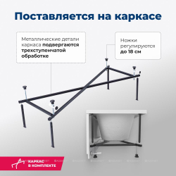 Акриловая ванна Aquanet (Акванет) Light 160x70 с каркасом