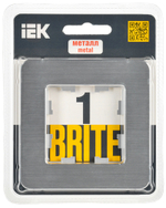 BRITE Рамка 1-местная РУ-1-1-Бр металл алюминий RE AL IEK
