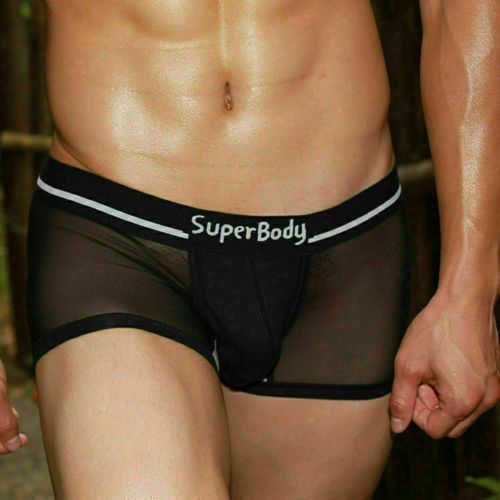 Мужские трусы боксеры Superbody Black Transparent 18