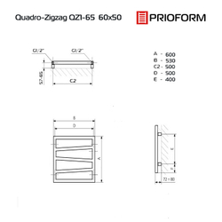 Quadro Zigzag 60x50 (см) Полотенцесушитель водяной QZ1-65