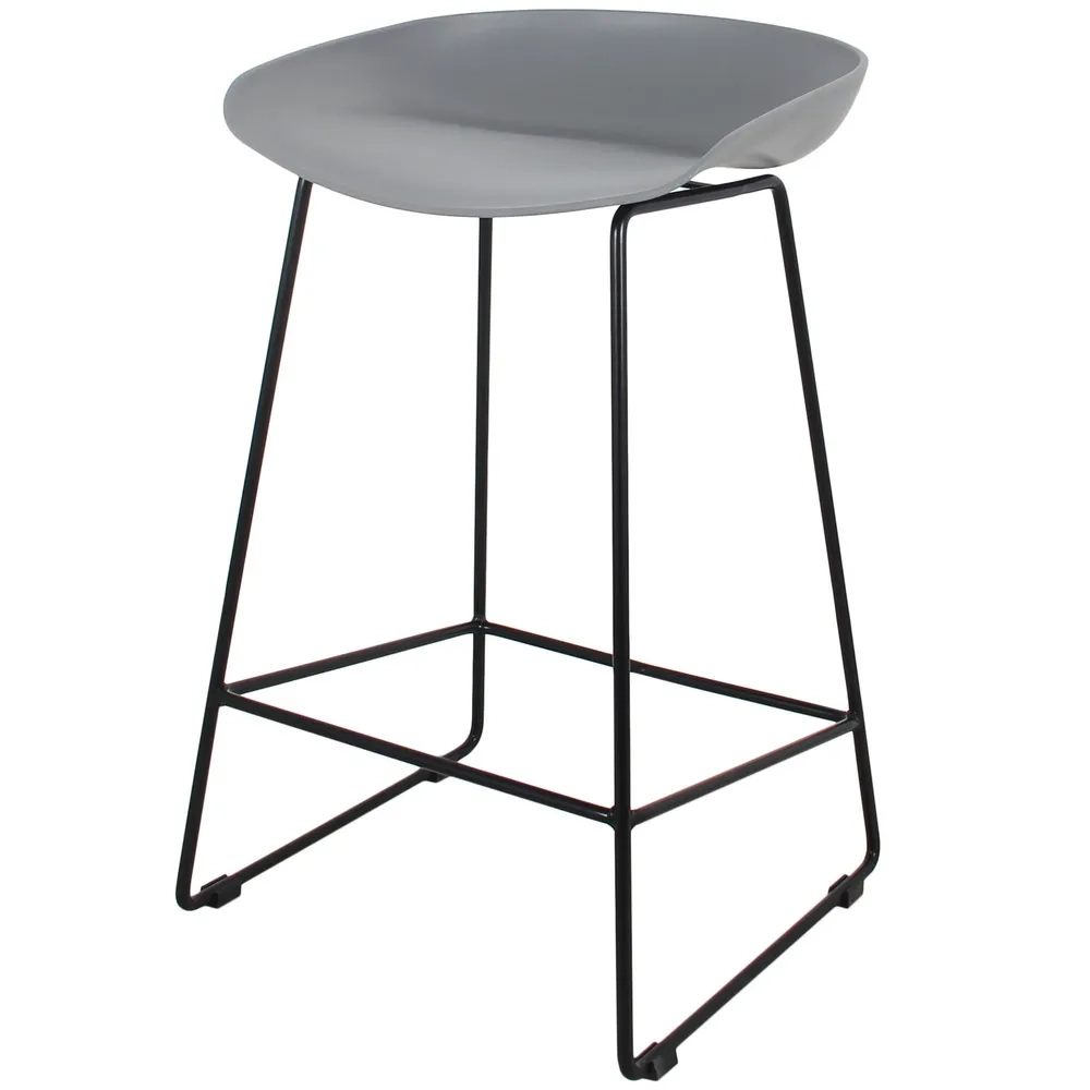 Стул полубарный Bradex Home Neo серый с чёрными ножками