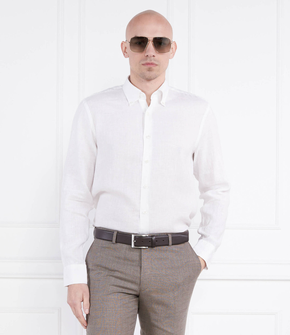 Льняная рубашка Oscar Jacobson - белый(12407345)