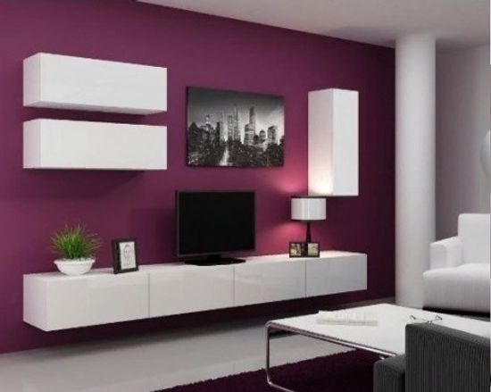 Гостиная модульная ЛИЯ-3 белый / белый глянец