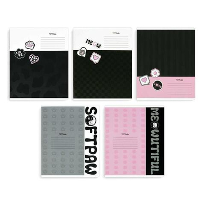 Тетрадь А5 24л. клетка "Кошачья эстетика" УФ-лак, мелов.картон, ассорти (Феникс+)