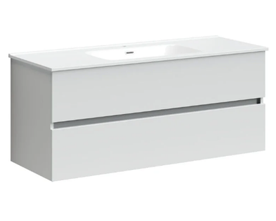Тумба подвесная SANCOS Urban 1190х450х550, c двумя ящиками оснащенными доводчиками, белый глянец , арт. UR120-1W