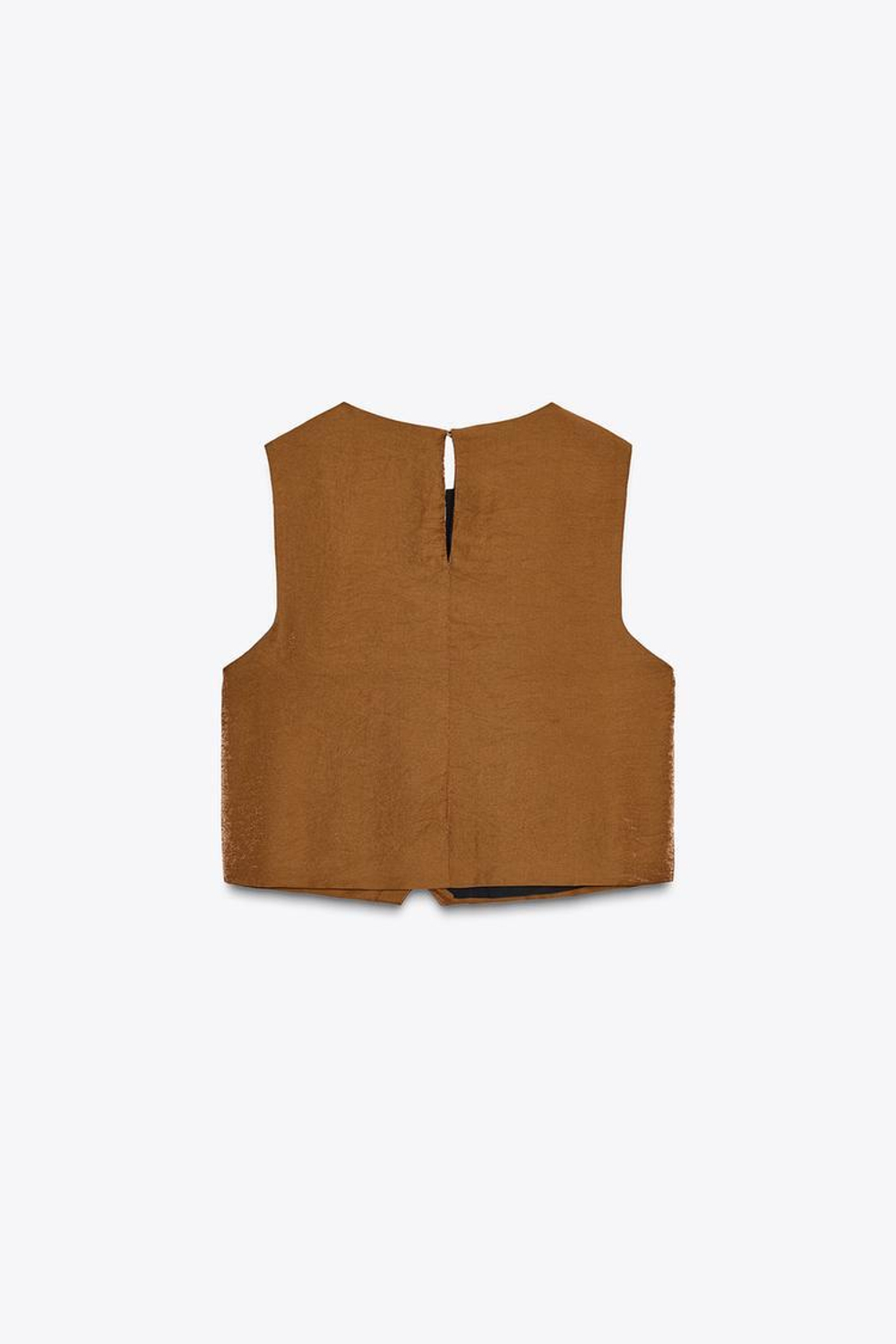 ZARA АТЛАСНЫЙ ТОП НА ЗАПÁХ, КАРАМЕЛЬНЫЙ