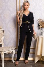 Костюм брючный Эними (черный/лео) К14848-8М LT Collection