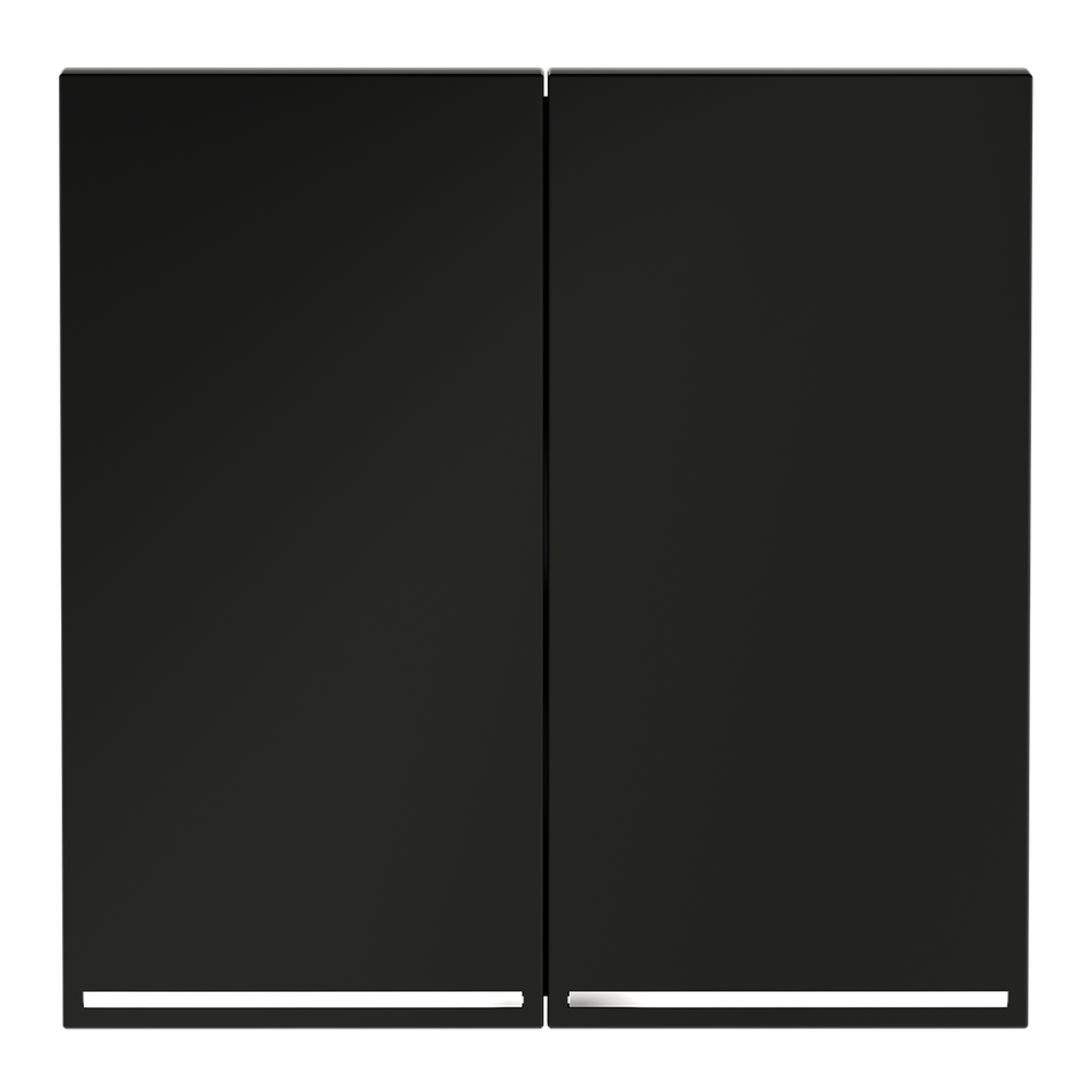 Клавиши для выключателя/переключателя двухклавишного с подсветкой, S70 (черный матовый)